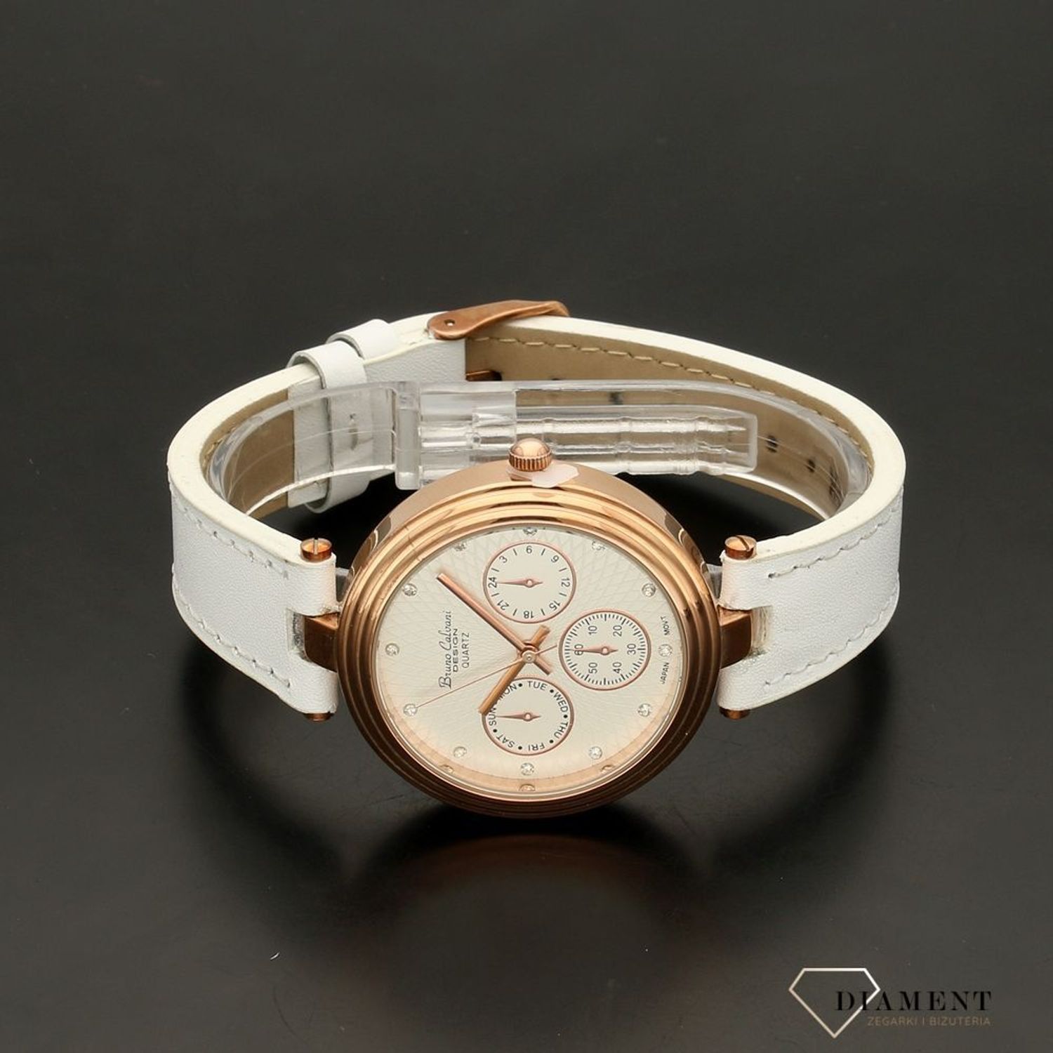 Zegarek damski Bruno Calvani BC7264 GOLD biały pasek.jpg